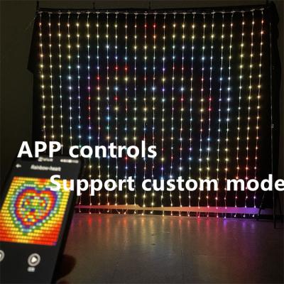 China DC5V Hotel Mobile Phone Full Color Smart Smart LED Curtain Light For All Festivals for sale