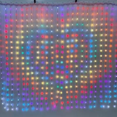 China AC LED Curtain Light Outdoor Holiday Decoration Color Changing RGB LED Curtain Light APP Control Bright Custom Christmas Party for sale