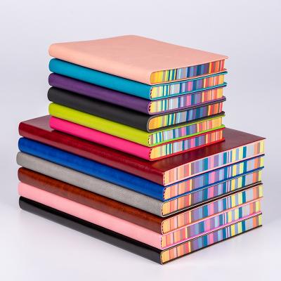 China Cheap Mini Colorful Book Side colorbinderring A6 book printing custom papeleria PU edge A5 leather colorful notebook for sale