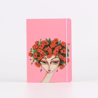 China Hot Sale Printed Perfect Stitched Printing Notebook With Elastic Strap for sale