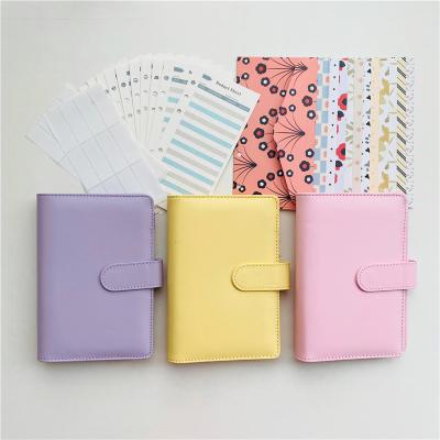 China Personalized 2022 A6 Kawaii Hardcover Book Leather Budget Planner Notebook With Envelope for sale