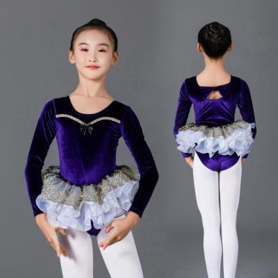 China AK00083 2021 Wholesale Kids Girls Anti-Static Sculpting Long Ballet Dress New Designs Splicing Skirts Dance Dancer Tights For Kids for sale