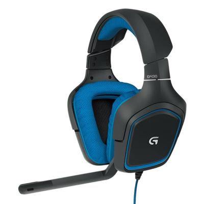 China Las auriculares USB del juego de las auriculares de la cancelación de ruido ataron con alambre 7,1 el anillo Logitech ajustable G430 en venta