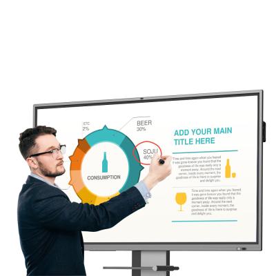 China Smooth Marking China Factory 75 Inch Multi User LCD Led Touch Screen All In One Displays Smart Board Interactive Whiteboard for sale