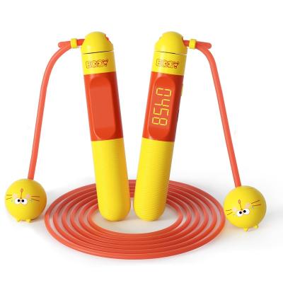 China Inxdolhoe Exercise LED Display Cute Yellow Pink Color Digital Time Placing Wireless Jumping Jump Rope With Counter for sale