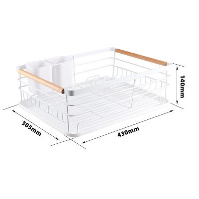 China Metal Stocked Dish Drying Rack With Kitchen Utensils Rack Kitchen Storage Dish Drying Rack for sale