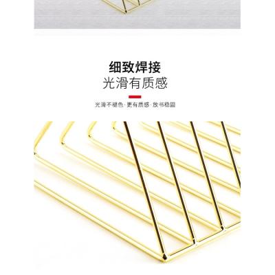 China Table Metal Book Factory Sustainable Sale Sturdy Gold Stainless Steel Shelf Fixed And Wear Resistant Shelf for sale