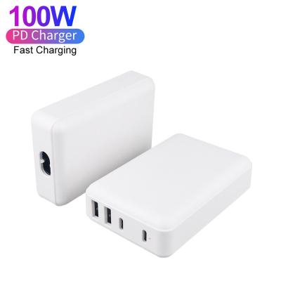 China Mobile Phone GaN 100W USB C Power Adapter 4 USB C Power Adapter Palladium QC 3.0 Left Charger for Laptop MacBook Pro Mobile Phone Charger for sale