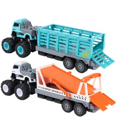 China Multifunctional Die-cast Die-cast Metal Toy Car Dump Truck Engineering Vehicle Anti-fall Toy Alloy Model Boy Inertia Set Girl for sale