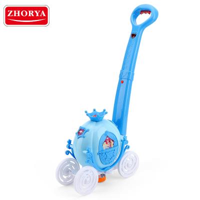 China Electric Bubble Blowing Outdoor Game Zhorya Bubble Toys Pumpkin Shape Hands Push Bubble Cart for sale