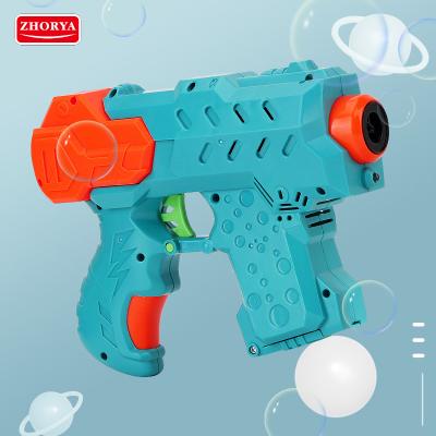 China Electric Plastic Toy Shooting Gun Soap Bubble Machine Maker Kids Toy Outdoor Toy Game Zhorya Bubble Game for sale