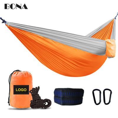 China Lightweight Travel Camping Hammock - Double Lightweight Portable Nylon Parachute Hammock with Hammock Tree Straps for sale