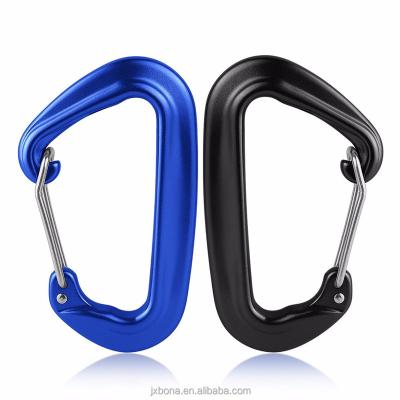 China Lightweight Heavy Duty Lightweight Carabiner Clips D Shape Wire Door Hook Instant Aluminum Hammock Climbing Carabiner with 12KN for sale