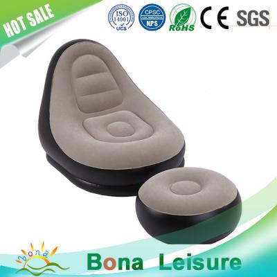 China Long Lasting Durable PVC Flocked Comfortable Self Inflating Inflatable Chair Sofa for sale