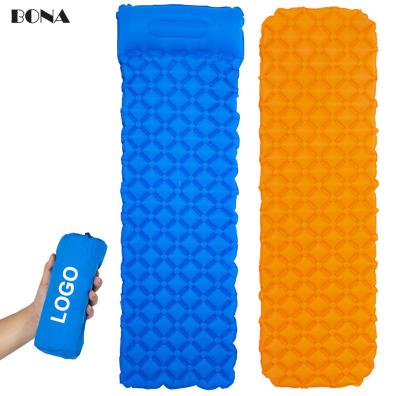 China Lightweight camping sleep pad with built-in pump upgraded inflatable camping mat with pillow for backpacking, traveling, hiking for sale