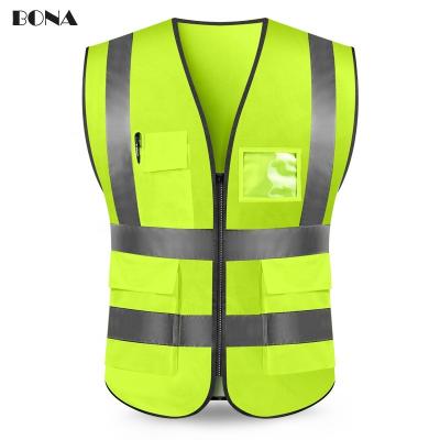 China Quality High Strength Visibility Red Orange Construction Safety Safety Vest Workwear Blue Green Yellow Reflective Jacket hi for sale