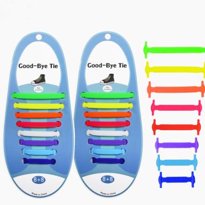 China Soft Custom Multiple Lazy Print Sports Single Color Silicone Silicone Shoe Laces No Tie Silicone Shoe Laces for sale