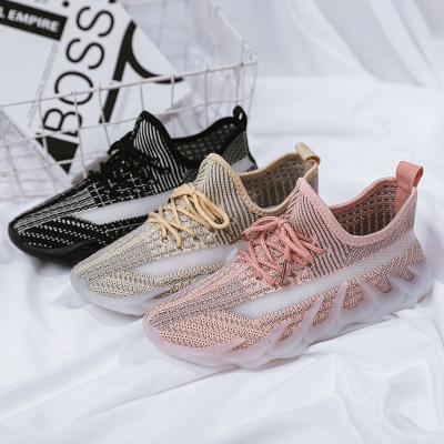 China CUSHIONING INS Hot Women Breathable Sneakers Girls Running Fashionable All-matching Female Sneakers Yezzy Shoes for sale