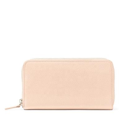 China New Design Anti-theft Italian Cowhide Leather Women's Long Wallet With Zipper Closure for sale