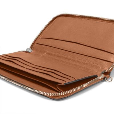 China Customized Anti-theft Color Design Unique Zipper Around Genuine Leather Women's Custom Wallet Long Mainland Wallet Factory for sale