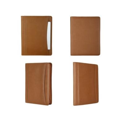 China Durable Vintage Folder / Zipper Faux Leather Folder Book Style Softback Design Business Interview Padfolio Organizer for sale