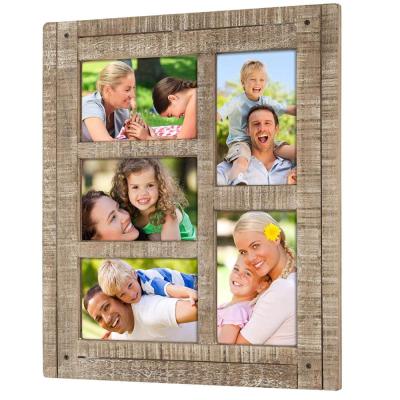 China Gift Home Decoration.business White Collage Wooden Picture Frames Hold Five 4*6 Photos Ready To Hang Or Use Table Top for sale