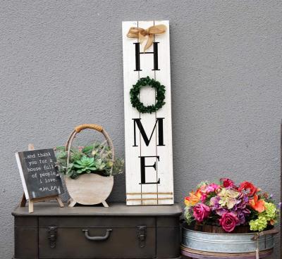 China China Wooden Home Plaque With Green Wreath|Large Farmhouse Signs Home Plaque for sale