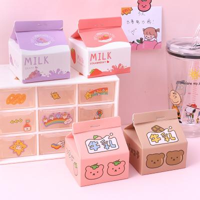 China Colorful pink self-adhesive kawaii cartoon sta design paper milk notepad notebook new for sale