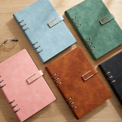 China Wholesale Customizable Diary Organizer Customizable Diary Gift Binder Loose-leaf Notebook Hardcover Book PU Leather Notebooks for sale