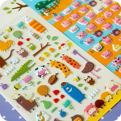 China kawaii waterproof custom cardboard animal foam scrapbooking puffy 3d sticker for kids for sale