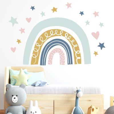 China Cute WALL STICKER Cartoon Stickers Wall Decor Girls Cute Cartoon Kids Rainbow Colorful Wall Stickers for sale