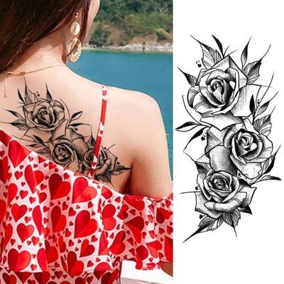 China Temporary Water Transfer Custom Waterproof Sexy Arm Body Temporary Tattoo Stickers Rose for sale