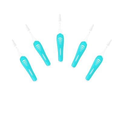 China High Quality Cleanable Flat Head Toothbrush Interdental Brush Available In A Variety Of Colours for sale