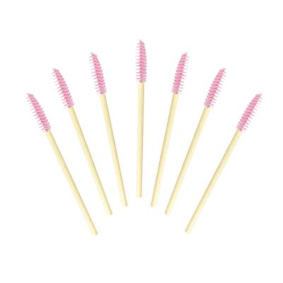 China Pink High Quality Cleanable Disposable Mascara Brush Self Brand Eyebrow Brush 50 Or 100 Pcs/Box for sale