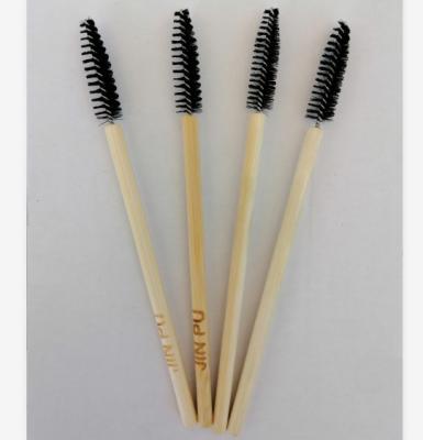 China Bamboo Eco Friendly Disposable Mascara Brush Eyelash Brush Laser Carving for sale