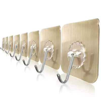 China Transparent Strong Self-adhesive Wall Hook Kitchen Dish Rack Minimalist Storage Rack Self Adhesive Hanger For Kitchen Bathroom for sale