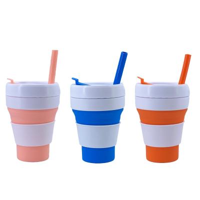 China Viable Hot Custom Folding Drinking Telescopic Creative Portable Pocket Cup Maker Wholesale Gift Silicone Coffee Cups for sale