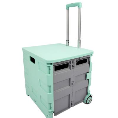 China Fruit Shopping Trolley Supermarket Cart Minimalist Vegetable Cart Foldable Plastic Shopping Trolleys for sale
