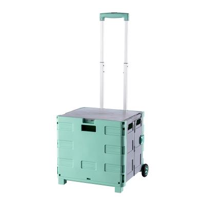China Wholesale Minimalist Reuse Folding Supermarket Shopping Cart Eco Friendly Shopping Cart With Double Wheels for sale