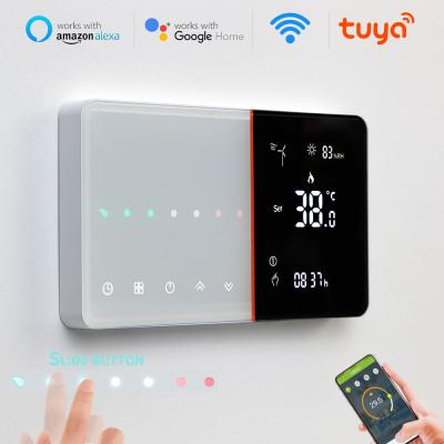 China Wifi Tuya EU 118 Type WIFI Thermostat Color Touch Slide Controller Electric Floor Heating Gas Boiler Radiator Valve Works With Alexa for sale