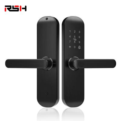 China WiFi Keyless Door Lock Black Electronic Apartment Digital Password Lock For Home Security for sale