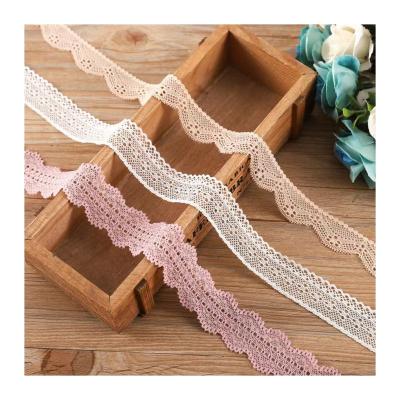 China Lacquer Water Soluble Narrow Warp Spandex Skin Stretch Lace Barcode Fashion Lace Knitting Accessories for sale