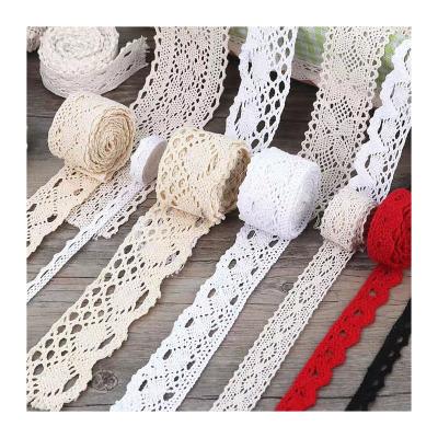 China White White Water Soluble Lace Accessories Dress Accessories Lace Fabric Embroidery Cotton Border Barcode Lace Fabric for sale