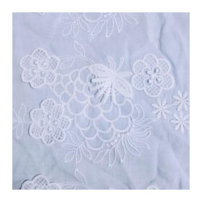 China Water-soluble three-dimensional lace fabric embroidery lace fabric cotton yarn polyester fabric white lace for sale