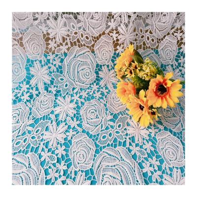 China New style women's french fabric of polyester water soluble lace style hollowed out embroidery water soluble lace for sale