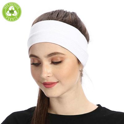 China Women Smart Casual Solid Rib Headband Eco Friendly Sustainable White Ribbon Headbands for sale