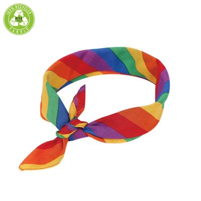 China 2021 color custom cute headbands rainbow girls print smart casual nylon headbands for ladies for sale