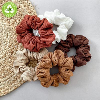 China Eco-Friendly Fashion OEM Best Hair Bands Recycled Fabric Hair Ribbon Scrunchies For Women Girls for sale