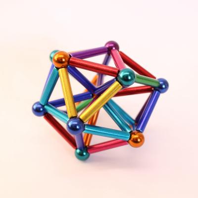 China Magnetic Jewelry Magnet Educational Toys Sticks and Balls Bars and Magnetic Balls Color Building Rods for sale