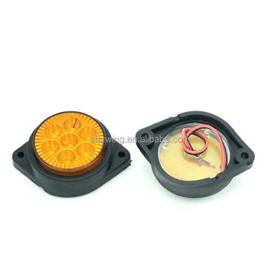 China Factory Wholesale Stainless Steel+PC 2 Inch Round LED Truck Trailer Bus Lorry Clearance Lamp Side Marker Waterproof Red Lights for sale